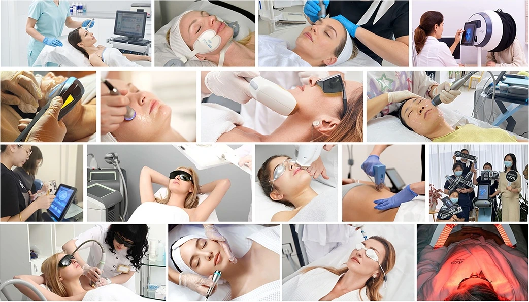 Customer treatment and product feedback collage supplied in the homepage design