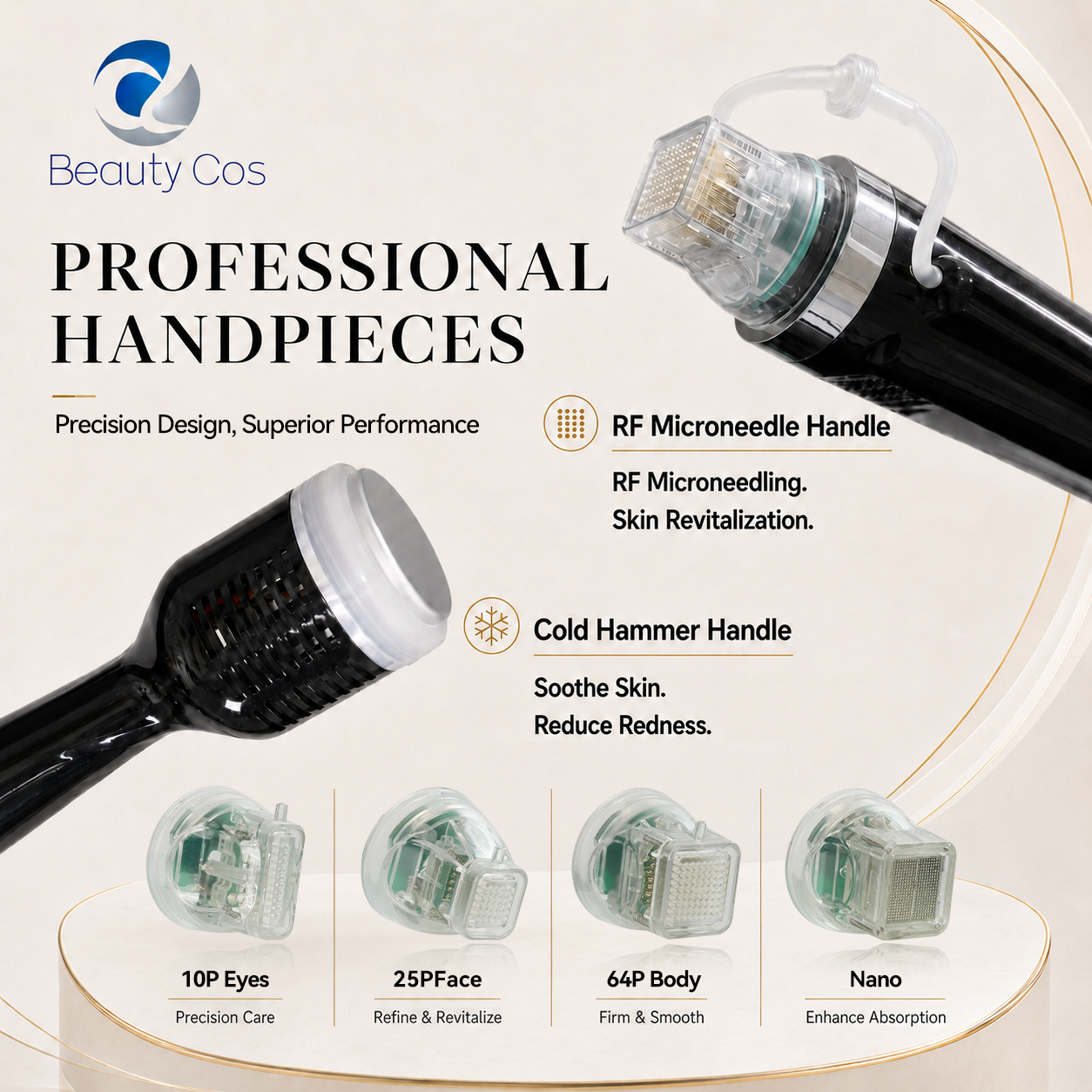 Professional Black Gold Radio Frequency Microneedle System 10P 25P 64P Nano Tips Post Treatment Cooling Beauty Equipment - image 2