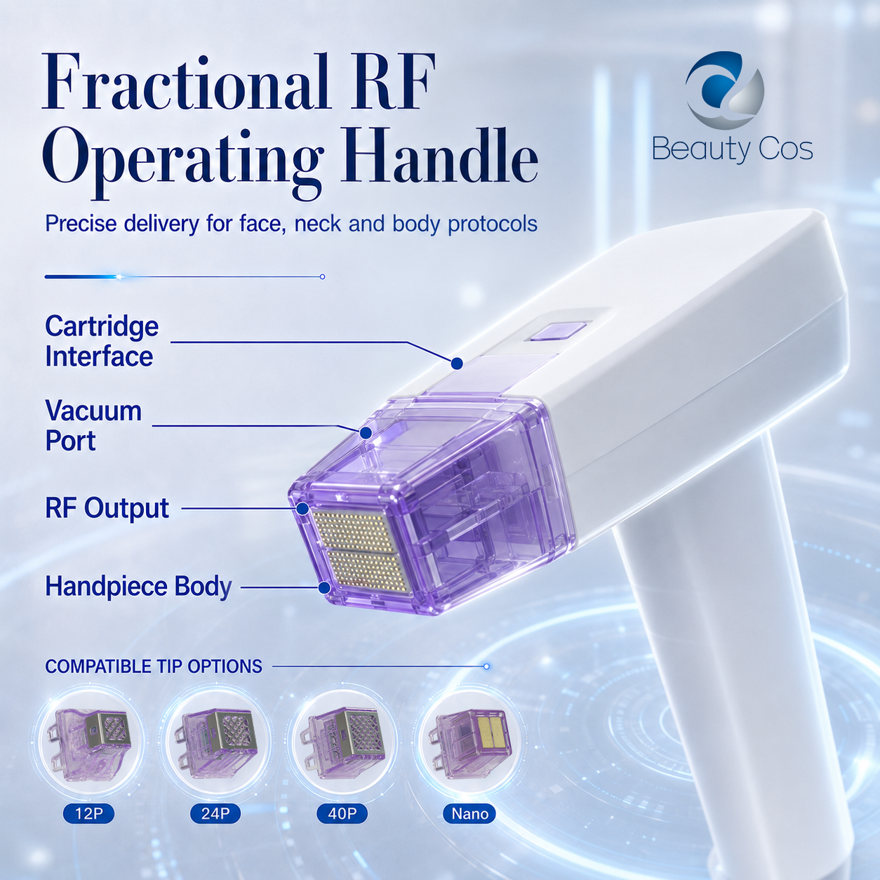 Professional Standing Fractional RF Microneedle Machine 12P 24P 40P Nano Tips Wrinkle Pore Minimization Beauty Equipment For Clinic - image 2