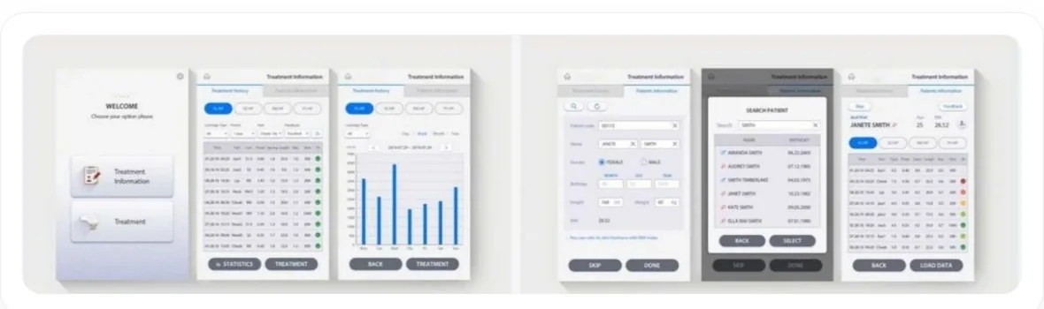 Treatment Information System screens
